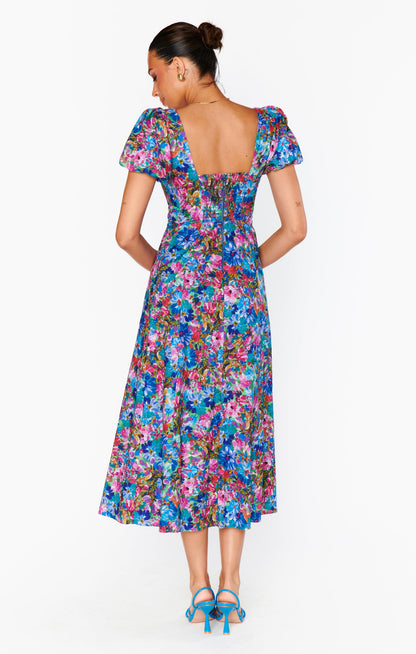 Mia Midi Dress ~ Painterly Meadows