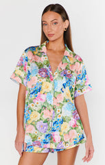 Slumber PJ Set ~ Flower Shop Silky