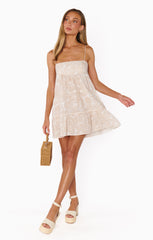 OOO Mini Dress ~ Sand Shells Gauze