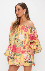 Brenna Mini Dress ~ Mimosa Floral Taffeta