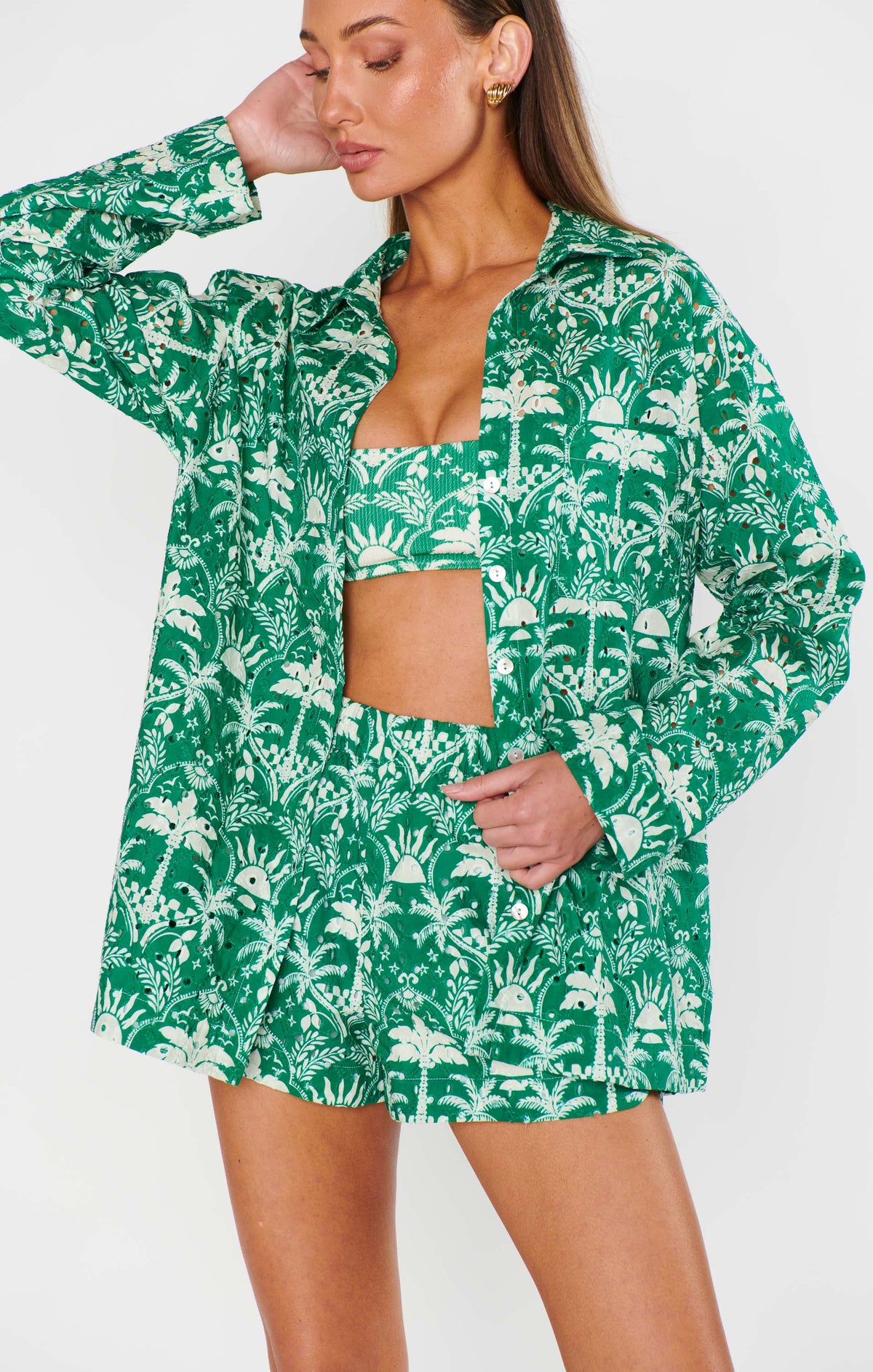 Carry On Button Down ~ Tiki Palms