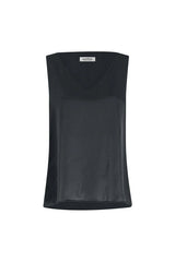 Perla Reversible Neckline Sleeveless Top in Black