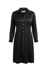 Sandra Long Sleeve Dress Black with Collar