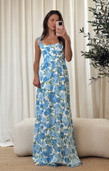 Nina Maxi Dress ~ Cottage Floral Blue