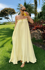 Around The World Maxi Dress ~ Yellow Gauze