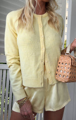 Glam Time Shorts ~ Pale Yellow Luxe Satin