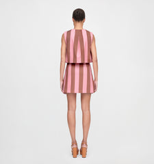The Hallie Skirt - Coral Cabana Stripe