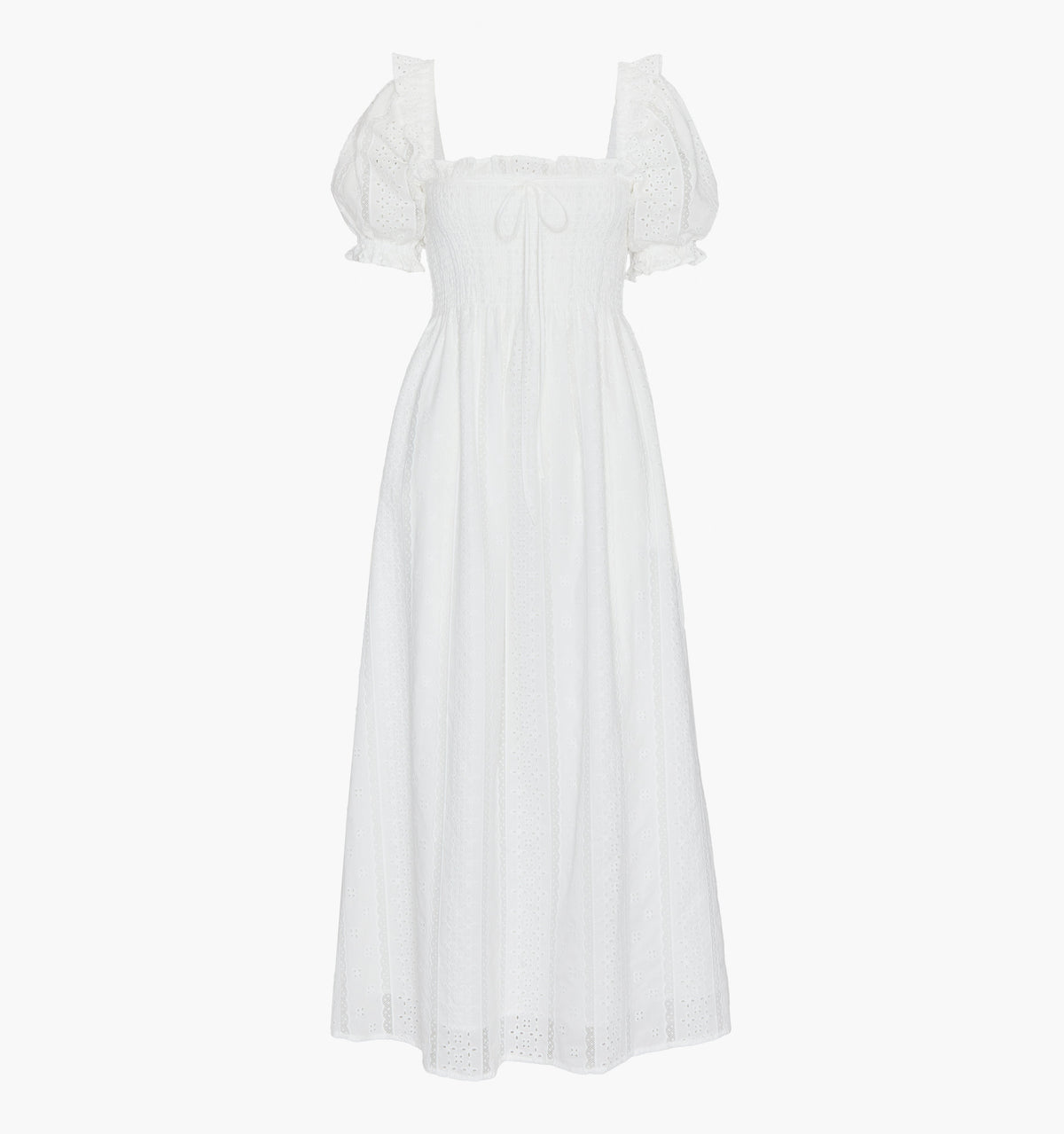The Scarlett Nap Dress - White Broderie Voile