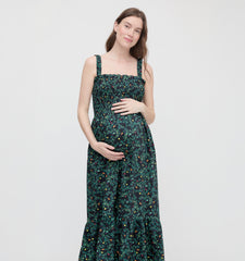 The Maternity Anjuli Nap Dress - Midnight Garden