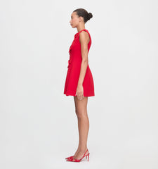 The Blythe Bow Dress - Red with Red Bows