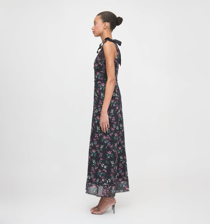 The Cassie Dress - Navy Scallop Bow Chintz