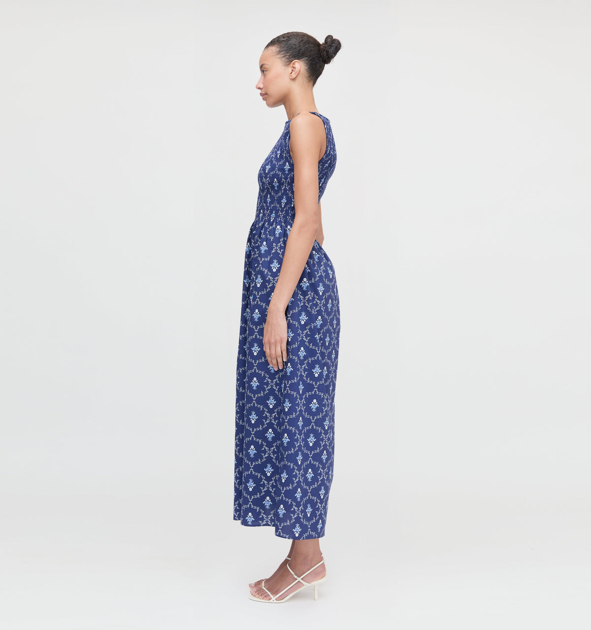 The Cosima Nap Dress - Navy Trellis