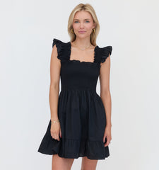 The Elizabeth Nap Dress - Black Cotton