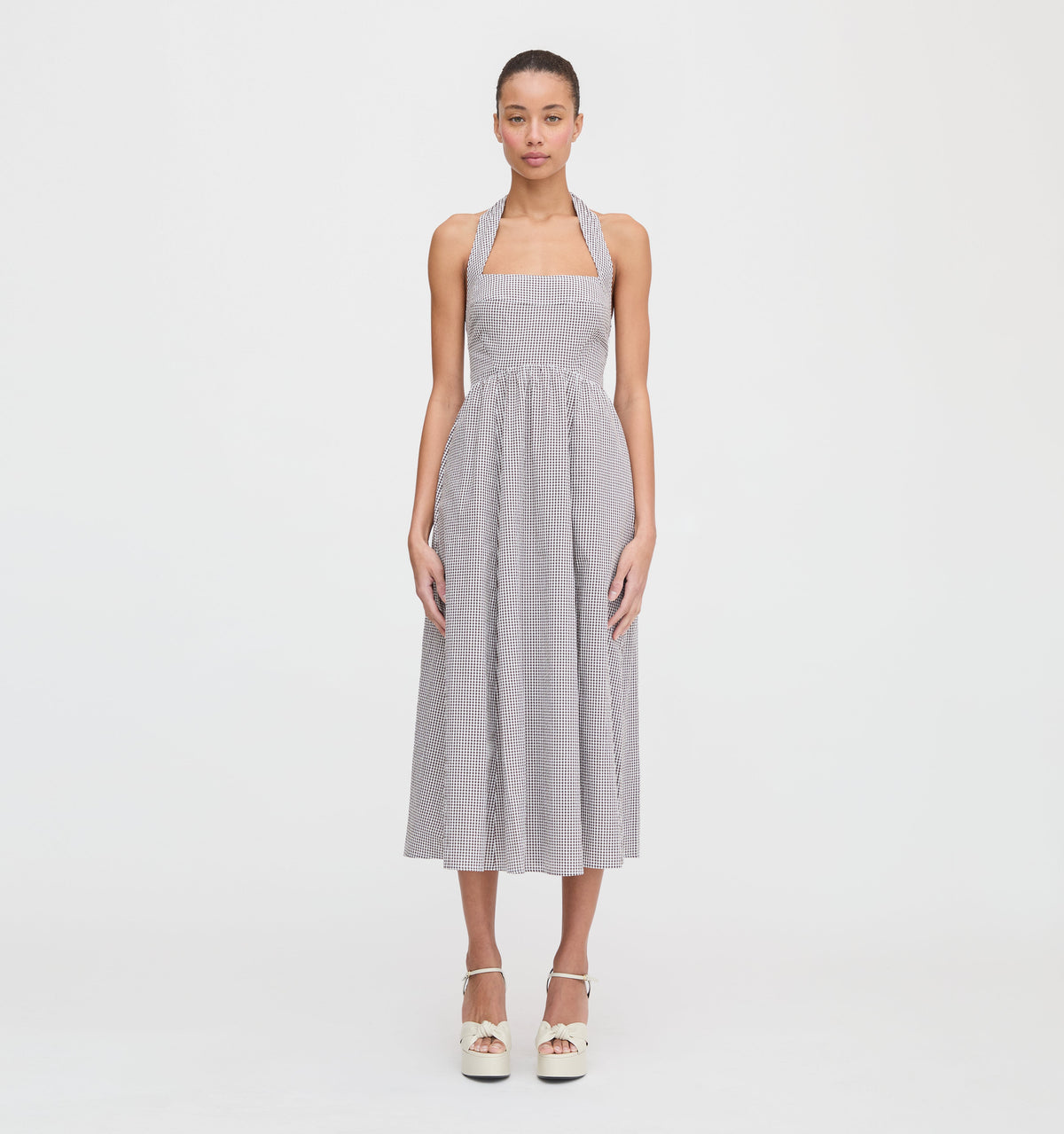 The Fleur Midi Dress - Chocolate Gingham