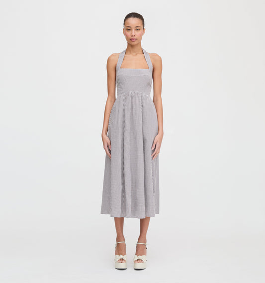The Fleur Midi Dress - Chocolate Gingham