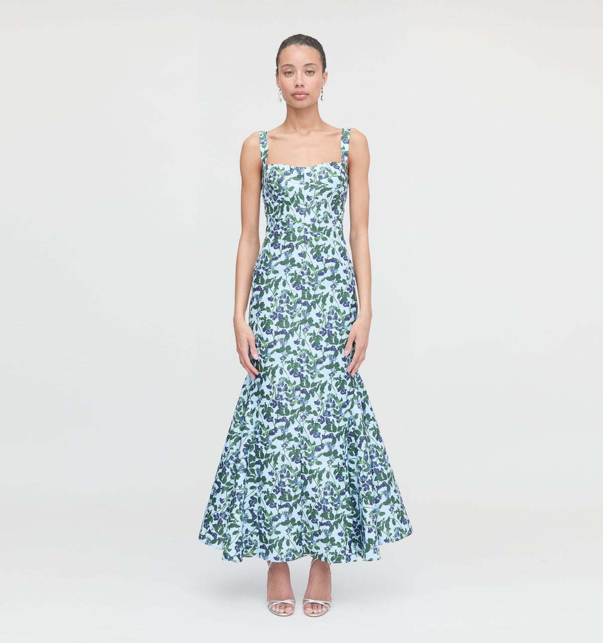The Marietta Dress - Blue Pressed Flowers