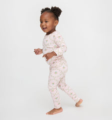 The Tiny Sully PJ Set - Light Pink Trellis