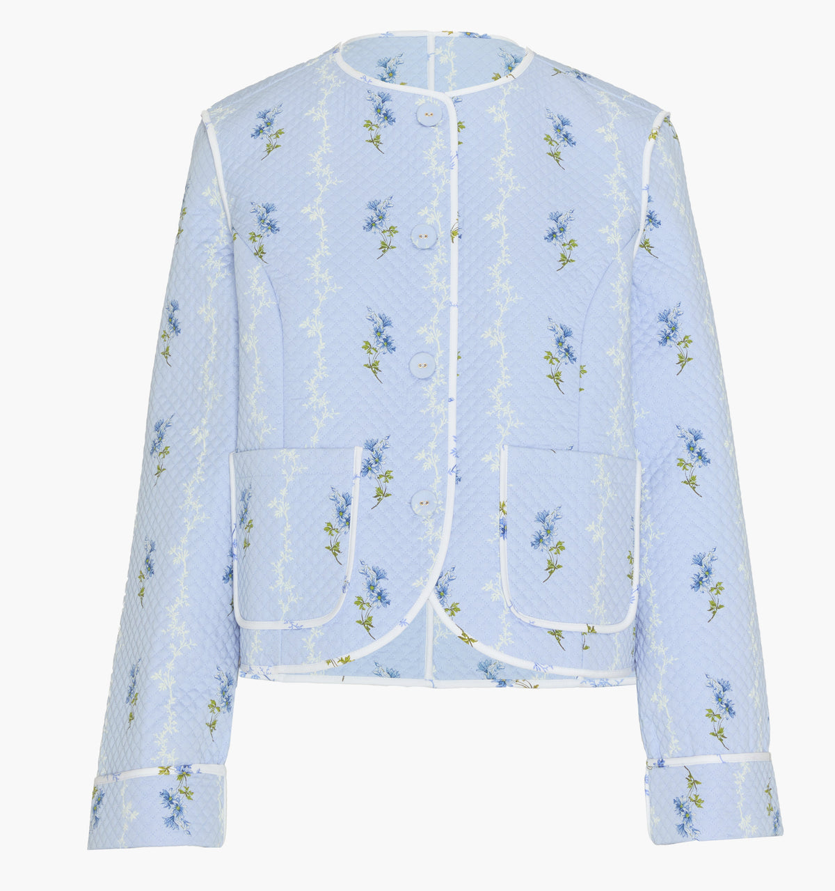 The Cropped Rowan Jacket - Bluebell Waltz