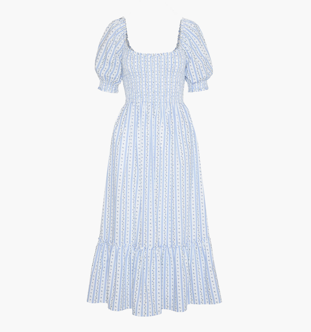 The Louisa Nap Dress - Blue Petal Stripe