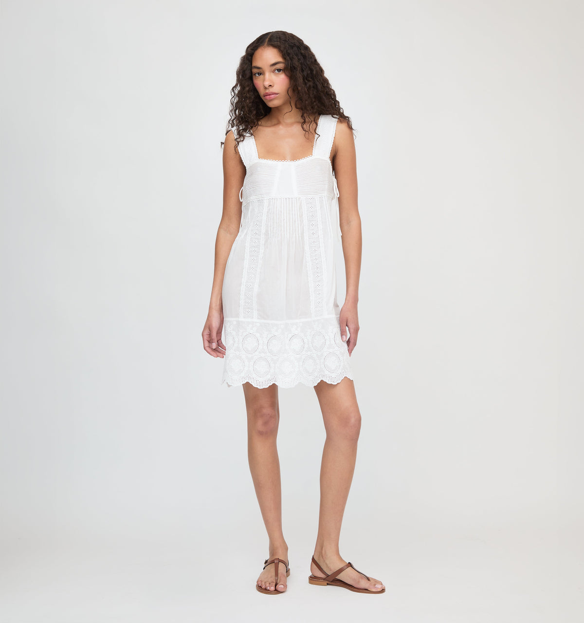 The Lux Mini Nightgown - White Washed Voile