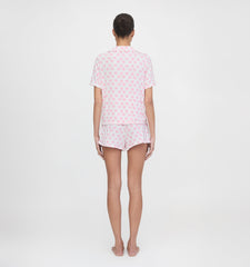 The Paige Pajama Set - Pink Doily Heart