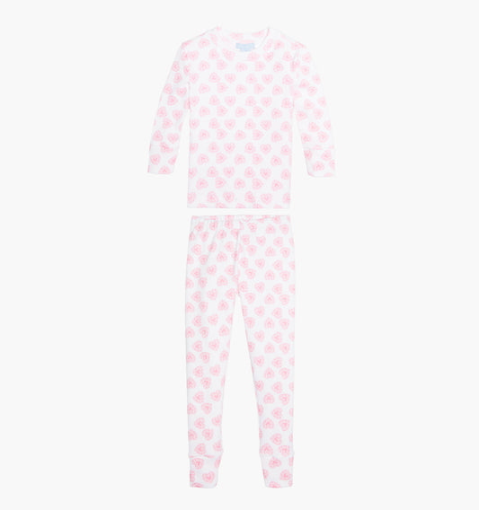 The Baby Sully PJ Set - Pink Doily Heart