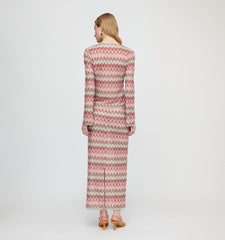 The Zoey Maxi Skirt - Pink Multi Smooth Shimmer Knit
