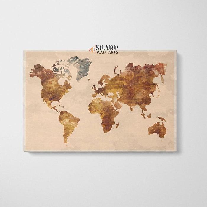Abstract Large World Map - Travel World Map - SharpWallArts