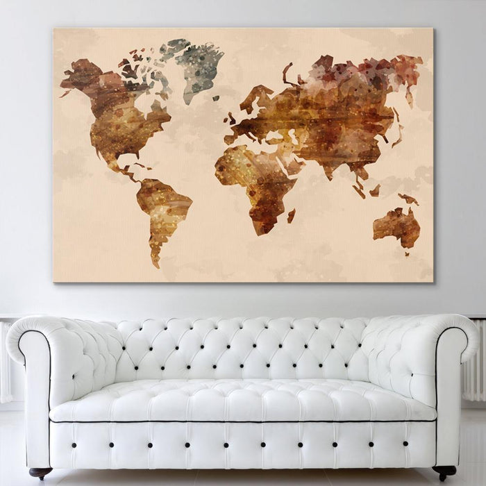 Abstract Large World Map - Travel World Map - SharpWallArts