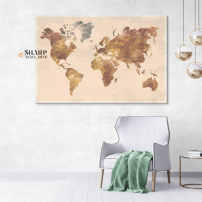Abstract Large World Map - Travel World Map - SharpWallArts