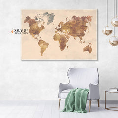 Abstract Large World Map - Travel World Map - SharpWallArts