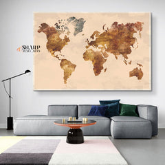 Abstract Large World Map - Travel World Map - SharpWallArts