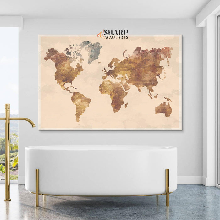 Abstract Large World Map - Travel World Map - SharpWallArts