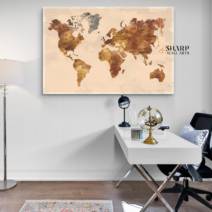 Abstract Large World Map - Travel World Map - SharpWallArts