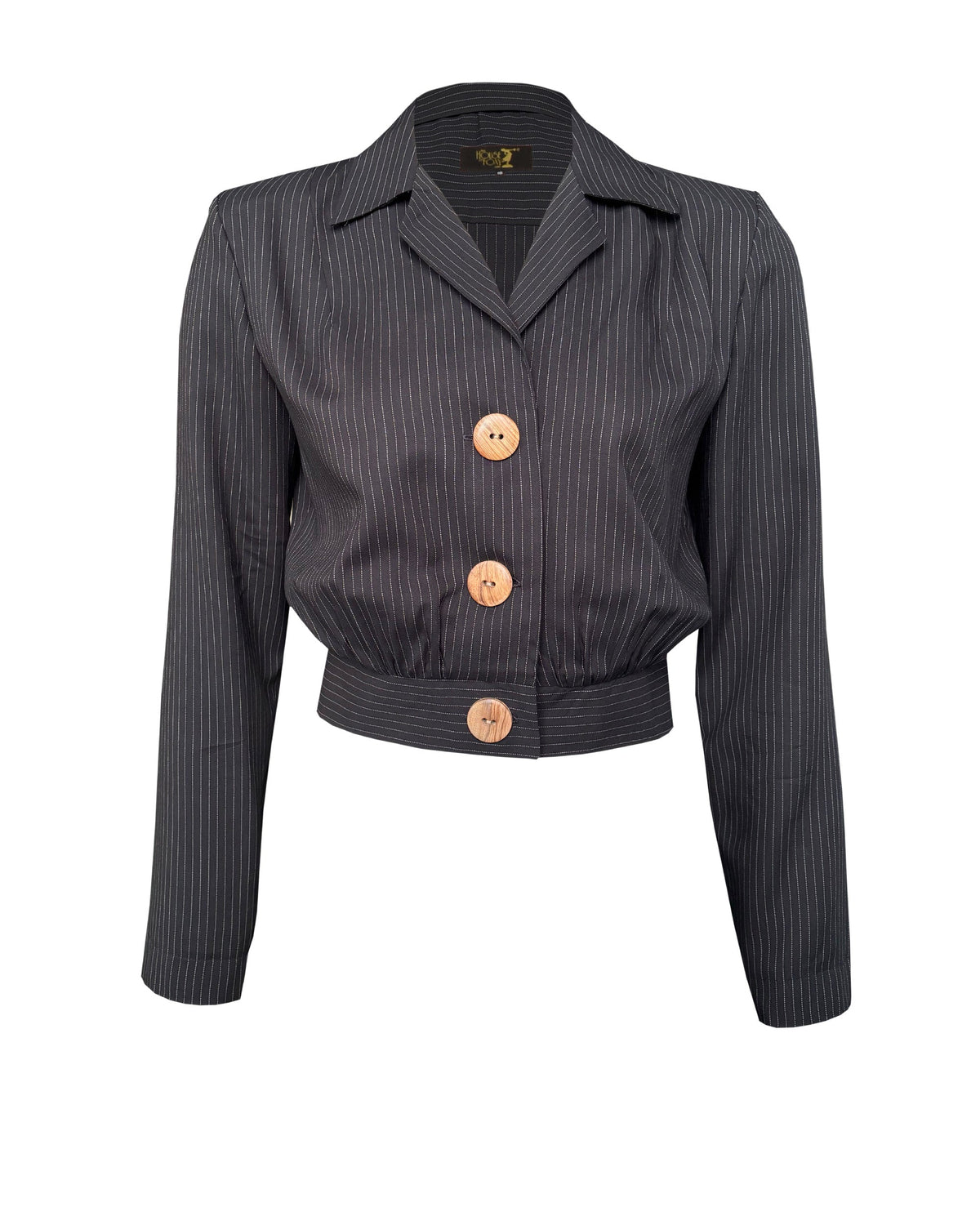 1930s Amelia Blouse - Black Pinstripe
