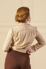 1930s Amelia Blouse - Oakline Stripe