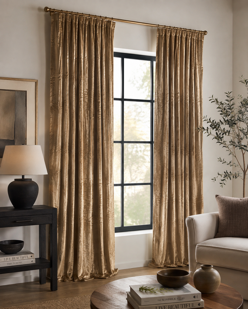 Amity Home Lea Velvet Pleated Curtain