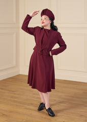 1940s Stanwyck Dress - Aubergine
