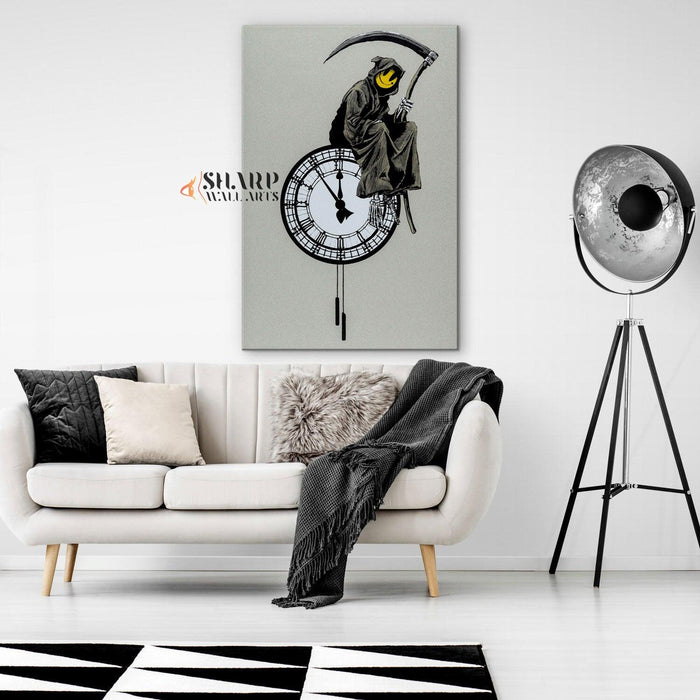 Banksy - Grin Reaper Wall Art Canvas - SharpWallArts