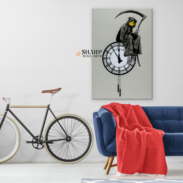 Banksy - Grin Reaper Wall Art Canvas - SharpWallArts