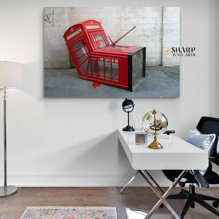 Banksy - Phone Booth London Wall Art Canvas - SharpWallArts