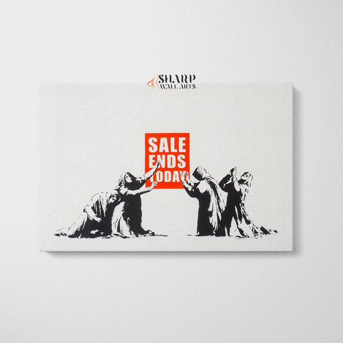 Banksy - Sale Ends Today Wall Art Canvas - SharpWallArts