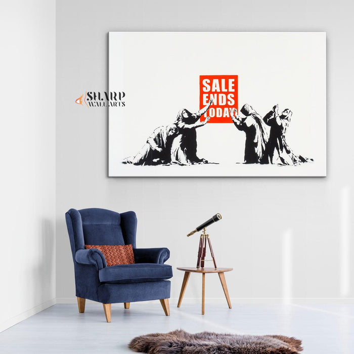 Banksy - Sale Ends Today Wall Art Canvas - SharpWallArts