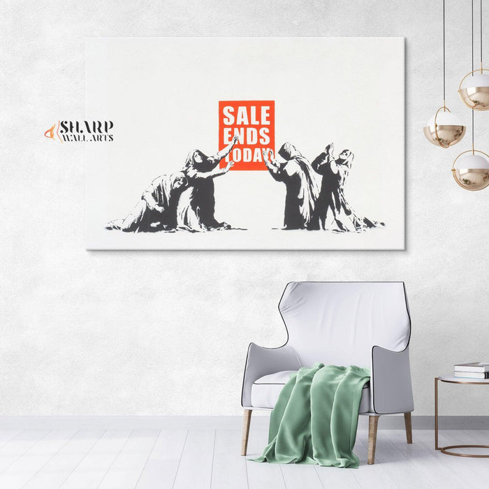 Banksy - Sale Ends Today Wall Art Canvas - SharpWallArts