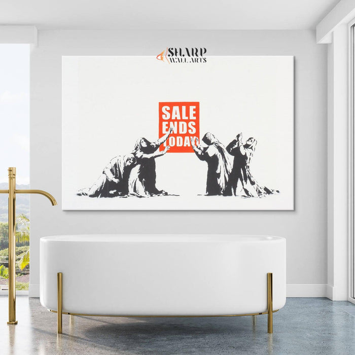 Banksy - Sale Ends Today Wall Art Canvas - SharpWallArts