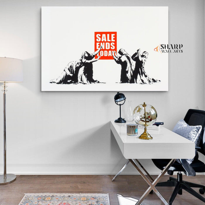 Banksy - Sale Ends Today Wall Art Canvas - SharpWallArts