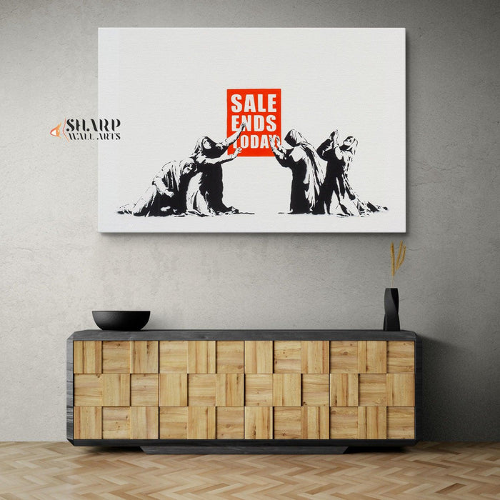Banksy - Sale Ends Today Wall Art Canvas - SharpWallArts