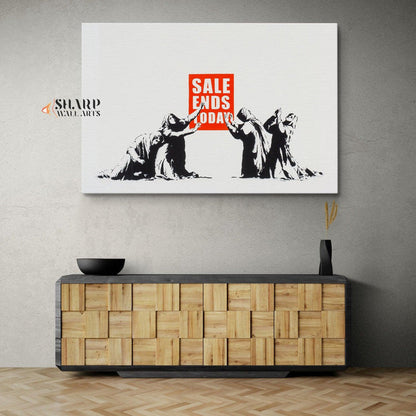 Banksy - Sale Ends Today Wall Art Canvas - SharpWallArts