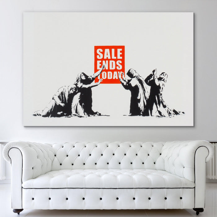 Banksy - Sale Ends Today Wall Art Canvas - SharpWallArts