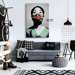 Banksy - Super Nurse Wall Art Canvas - SharpWallArts